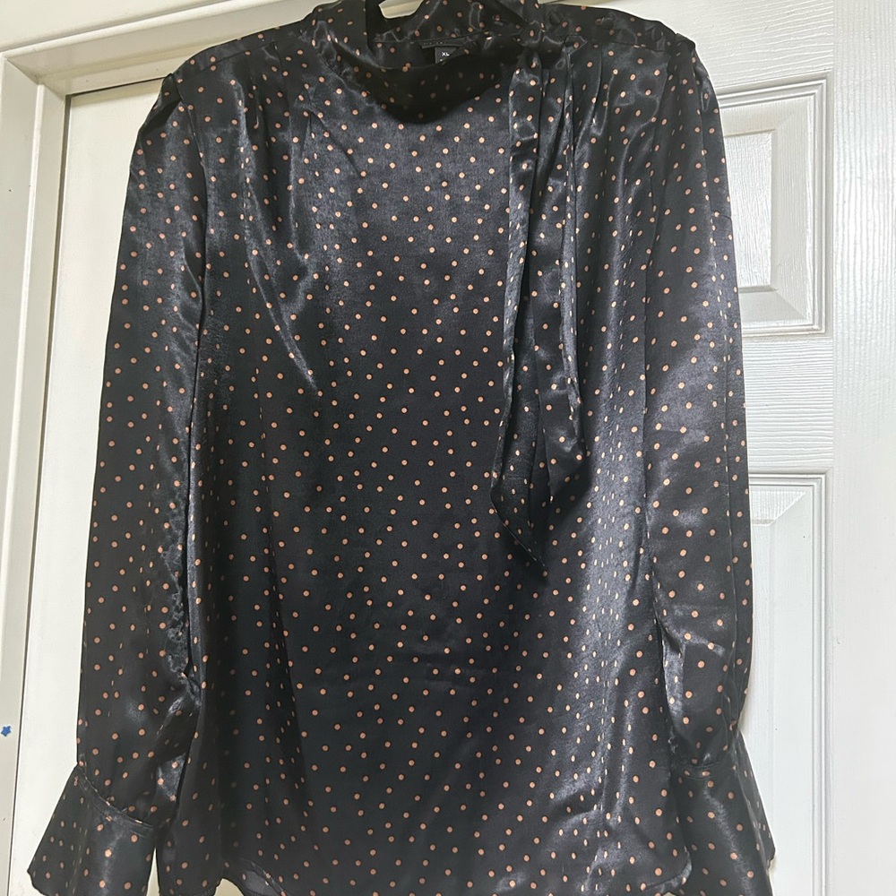 Elegant Black Polka Dot Women's Top